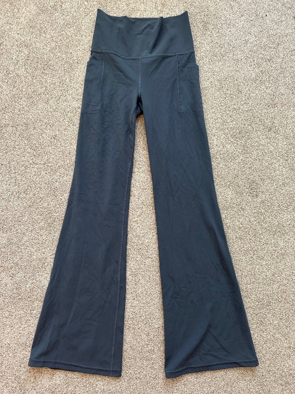 Athleta Salutation Stash Flare Pant Blue/Grey Yoga Leggings Women's Size XS